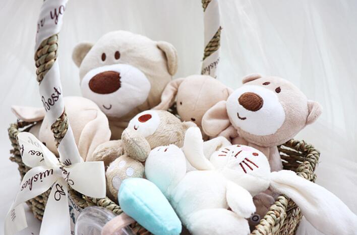 Flag Village Newborn Baby Color Cotton Toy Set Gift Box