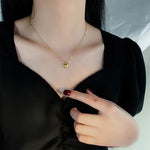 Flag Village Fashion Jewelry Necklace For Women New Trend Vintage Simple Love Heart Pendant Elegant Party Jewelry Birthday Gifts