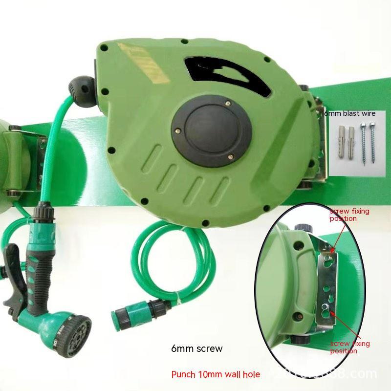 Flag Village Auto Tools Qiya Automatic Retractable Hose Reel Water Drum Bobbin Winder Pneumatic Tools 10 M PVC Water Pipe Collector