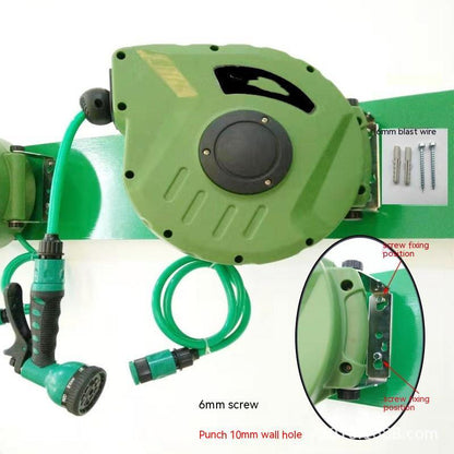 Flag Village Auto Tools Qiya Automatic Retractable Hose Reel Water Drum Bobbin Winder Pneumatic Tools 10 M PVC Water Pipe Collector