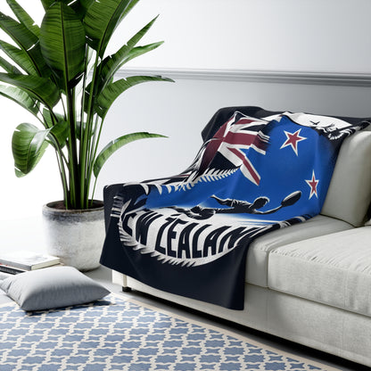 Flag Village New Zealand Sporting Flag Sherpa Fleece Blanket NZL0009