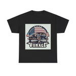 Flag Village USA Vintage Car Flag T-SHIRT Heavy Cotton Tee USA0009