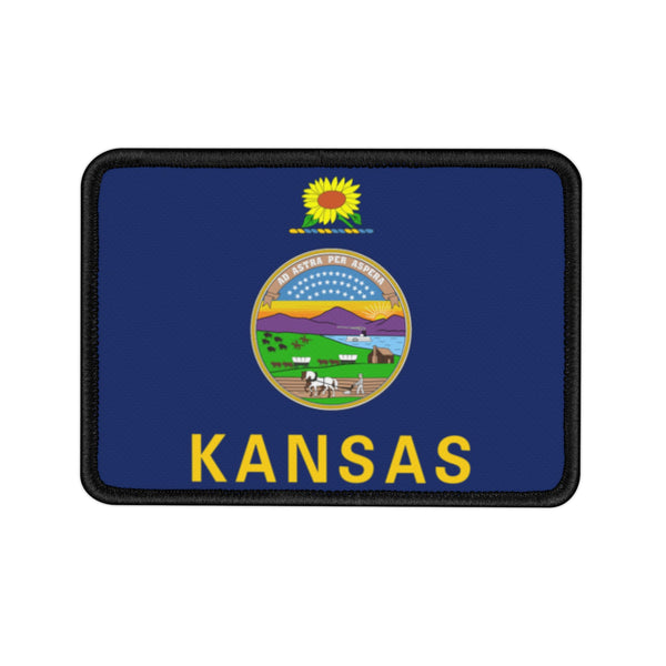 Flag Village Kansas State Flag Embroidered Iron-On Patch