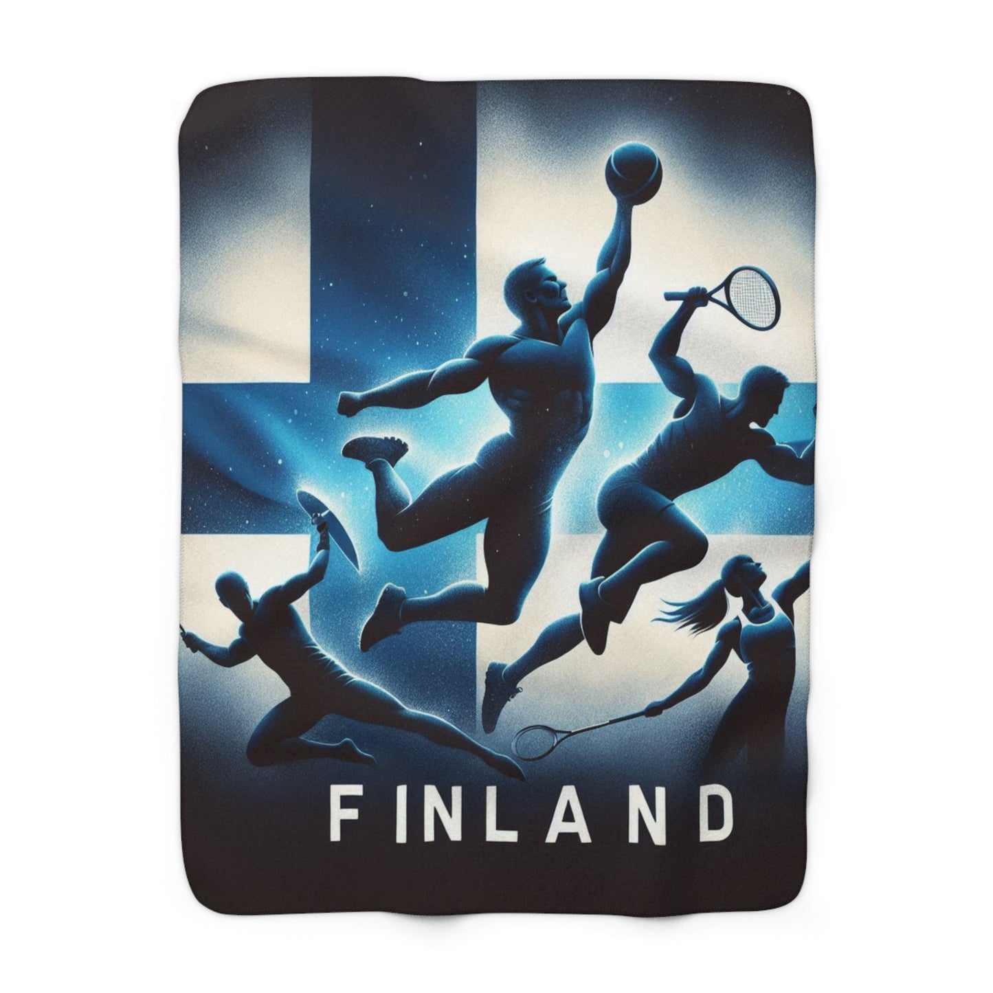 Flag Village Finland Sporting Flag Sherpa Fleece Blanket FIN0003