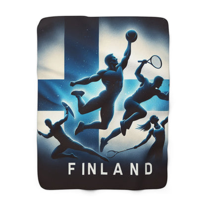 Flag Village Finland Sporting Flag Sherpa Fleece Blanket FIN0003