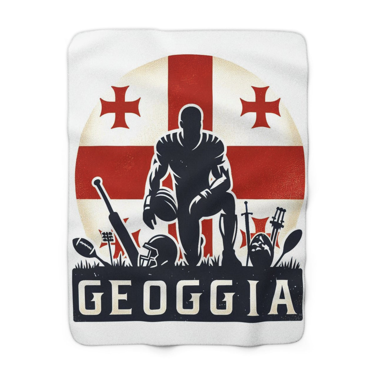 Flag Village Georgia Sporting Flag Sherpa Fleece Blanket