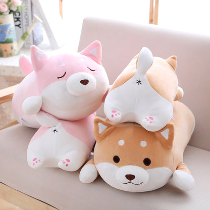 Flag Village 36cm 55cm Cute Fat Shiba Inu Dog Plush Toy Stuffed Soft Kawaii Animal Cartoon Pillow Lovely Gift For Kids Baby Children Gifts
