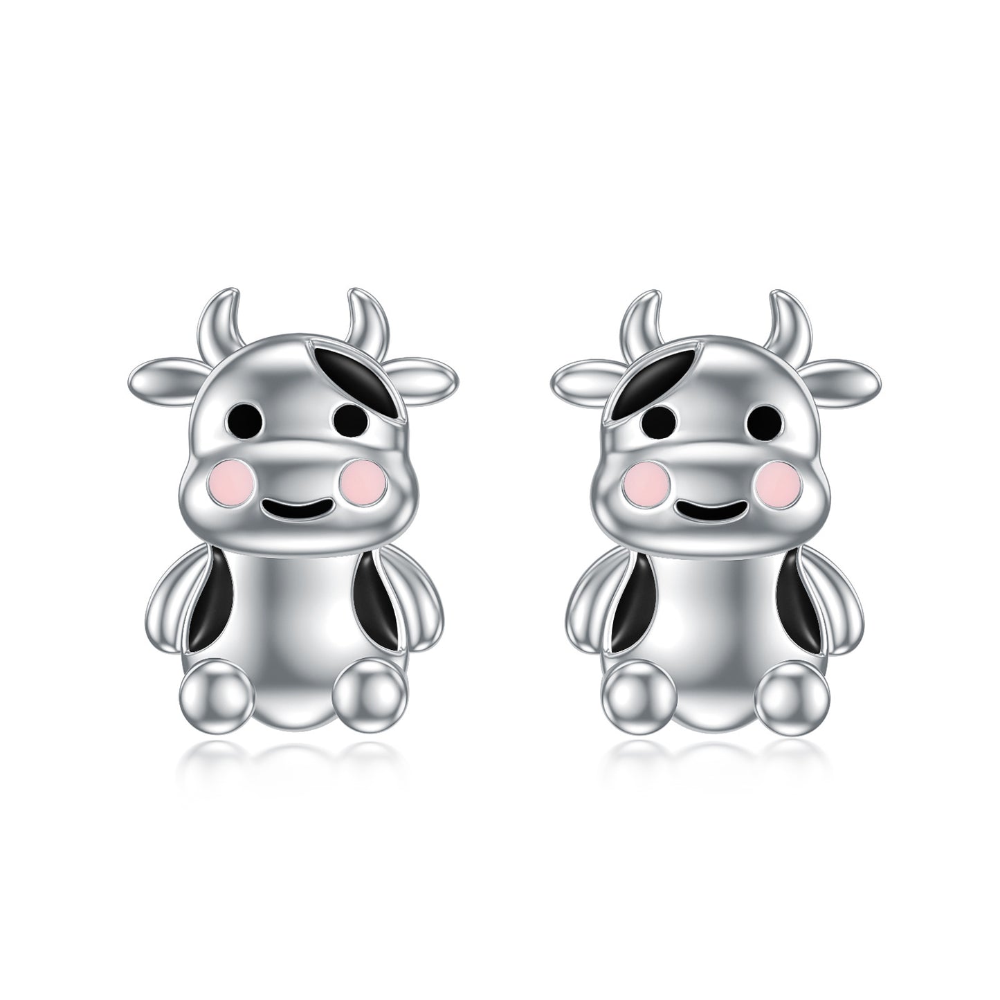 Flag Village Cow Earrings Sterling Silver Cow Jewelry Animal Stud Earrings Cow Gifts for Women Teens Birthday