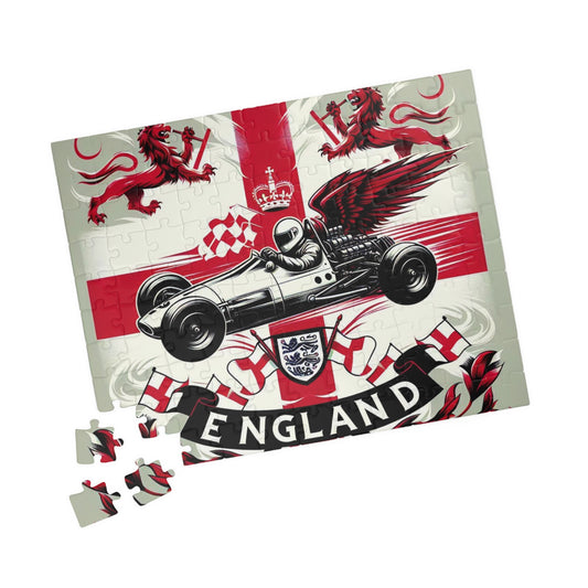 Flag Village ENGLAND Racing Car Sporting Flag Puzzle (110, 252, 520, 1014-piece) GBR0015