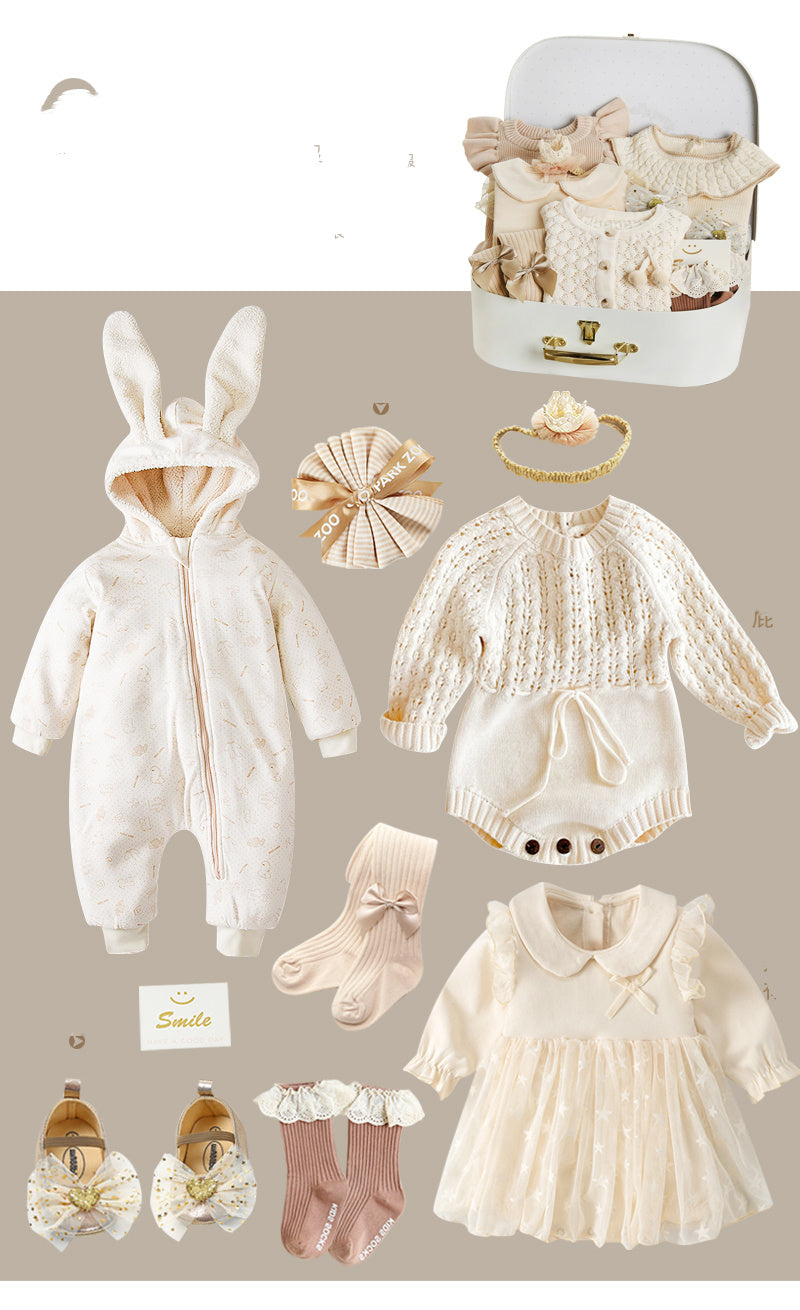 Flag Village Newborn Gift Box Spring And Summer Suit Girl Baby Full Moon Gift
