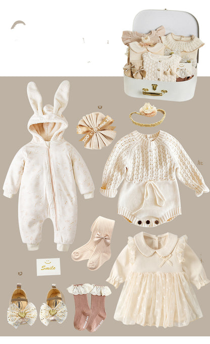 Flag Village Newborn Gift Box Spring And Summer Suit Girl Baby Full Moon Gift