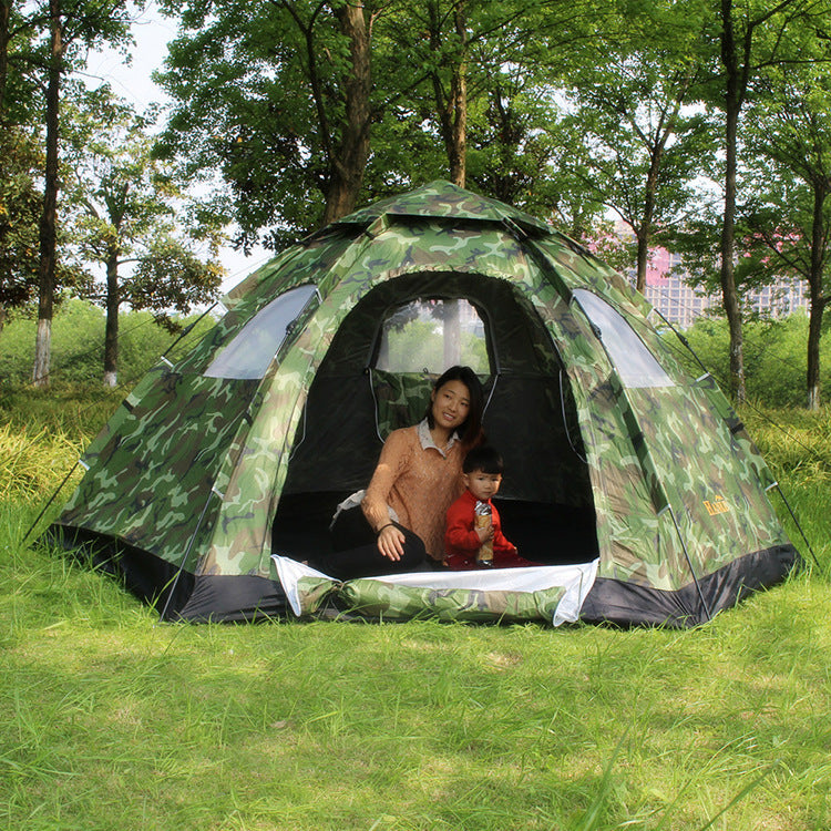 Flag Village Automatic tent outdoor, 6-8 people, many people, single layer, multi people tent camping, camping trip, factory direct sales