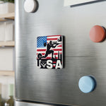 Flag Village United Stetes Flag Sporting Porcelain Magnet, Square USA0005