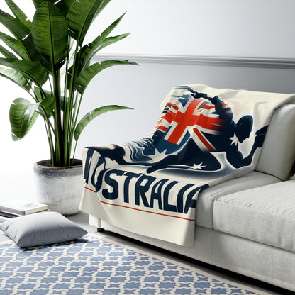 Flag Village Australia Sporting Flag Sherpa Fleece Blanket AUS0009