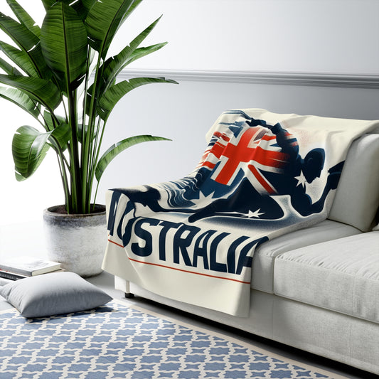 Flag Village Australia Sporting Flag Sherpa Fleece Blanket AUS0009