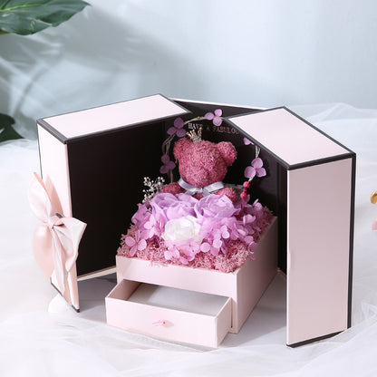 Flag Village Valentine's Day Gift Birthday Rose Drawer Jewelry Eternal Flower Gift Box
