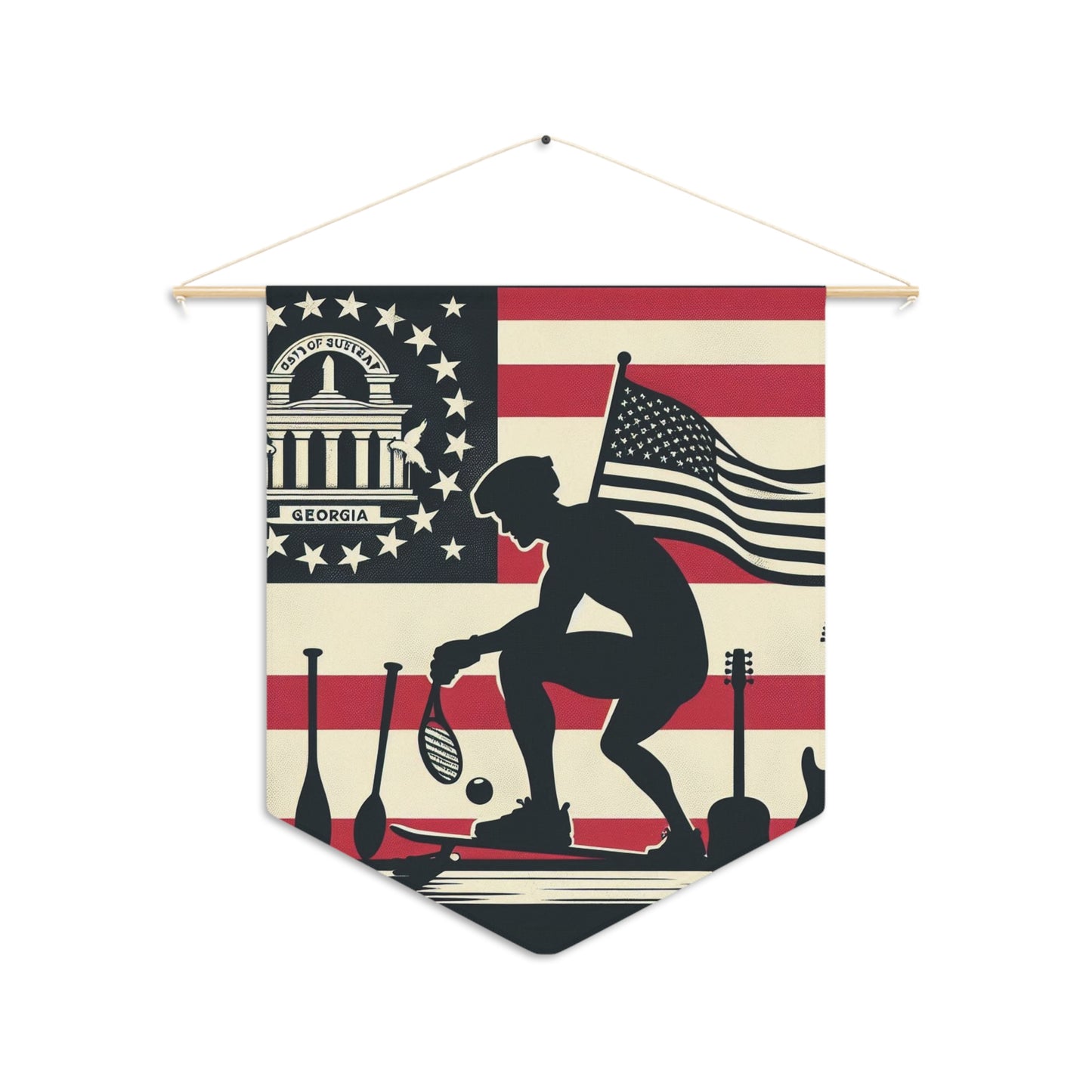 Flag Village Georgia State Flag Pennant Sporting Home Wall decoration GA0002