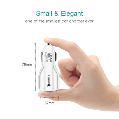Flag Village Auto Tools Quick Charge 3.0 Car Charger For Mobile Phone Dual Usb Car Charger Qualcomm Qc 3.0 Fast Charging Adapter Mini Usb Car Charger