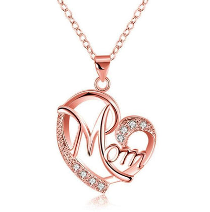 Flag Village European And American Women's Necklaces Mom Color Separation Heart-shaped Diamonds Wish Explosive Mother' Day Gifts Across The Border