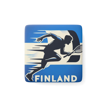 Flag Village Finland Flag Sporting Porcelain Magnet, Square FIN0005