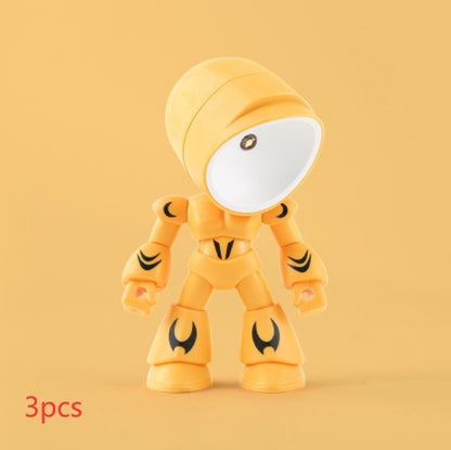 Flag Village Cute LED Hero Table Lamp Mini Portable Cool Mecha Cute Robot Night Light Bedroom Home Decoration Kids Boys Gifts
