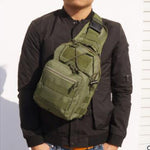 Flag Village Hot Style Canvas Riding Pack Camouflage Field Sports Small Chest Bag Single Shoulder Oblique Cross Outdoor Tactical Package.