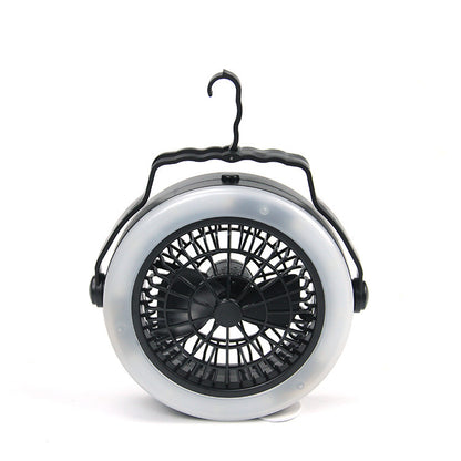 Flag Village Multi-function Waterproof Fan Rechargeable Portable Camping Tent Light Outdoor Lamp Fishing Cooling Fan Lamp Camping Light