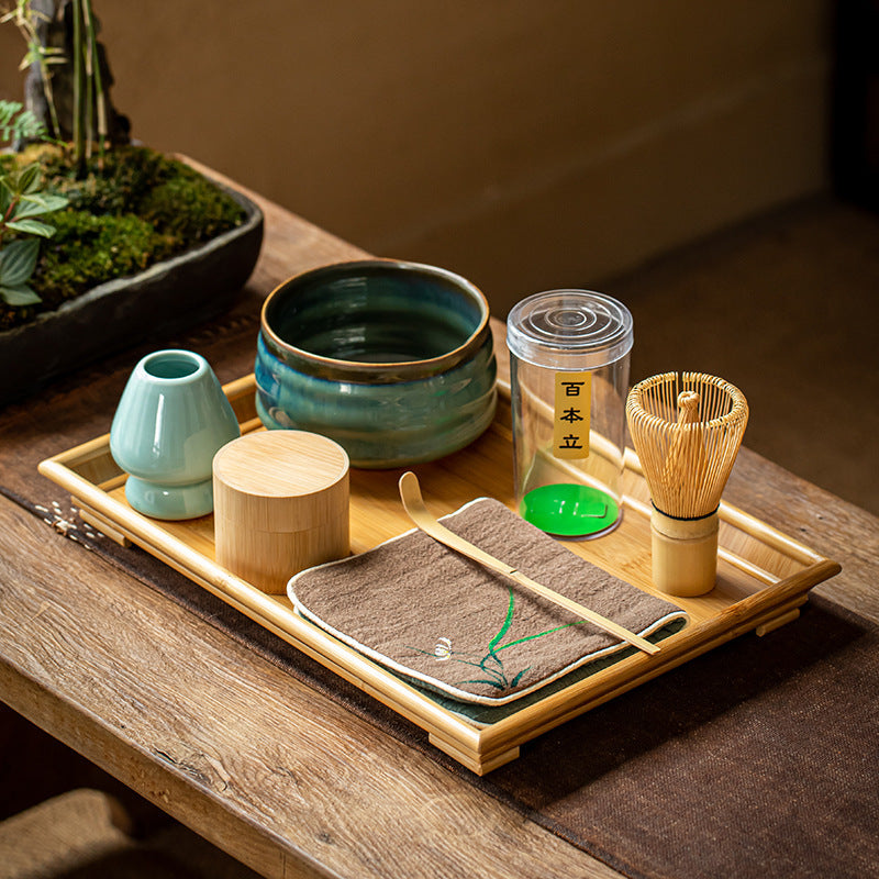 Flag Village Tea Bowl Matcha Brushing Tea Tool Set Japanese Gift Box