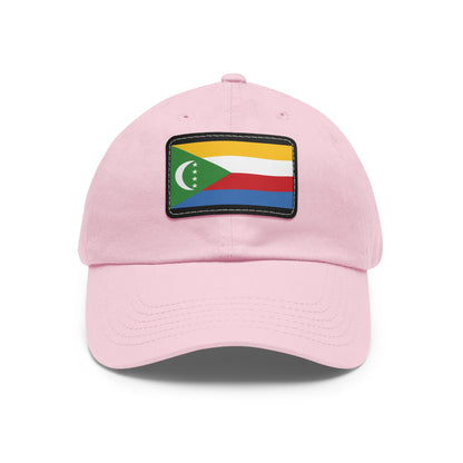 Flag Village Comoros Flag Hat Cap with Leather Patch