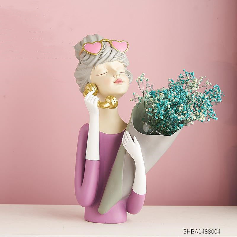 Flag Village Home Decor Girl Figurine Resin Sculpture Abstract Art Room Decor Nordic Decoration Home Living Room Decoration Accessories Gifts