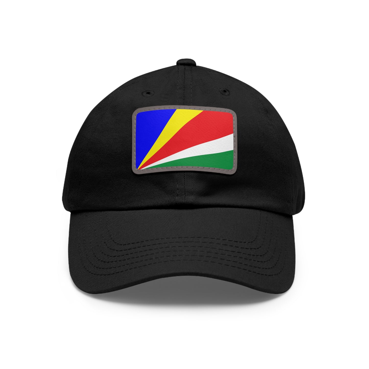 Flag Village Seychelles Flag Hat Cap with Leather Patch