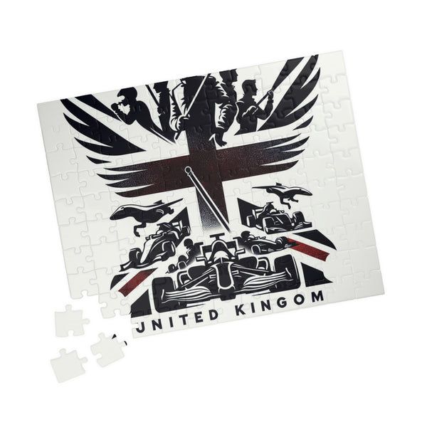 Flag Village United Kingdom Racing Car Sporting Flag Puzzle (110, 252, 520, 1014-piece) UK0006