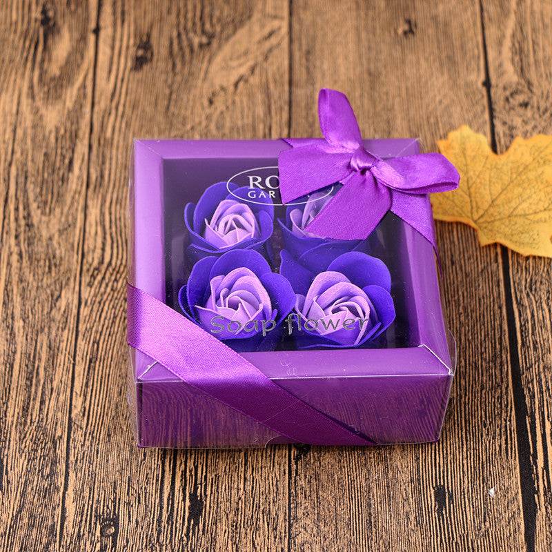 Flag Village Soap Flower Gift Box Valentine's Day Gift Mother's Day Creative Gifts Bear Flower Rose Heart Shaped Tin Box