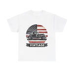 Flag Village USA Vintage Car Flag T-SHIRT Heavy Cotton Tee USA0003