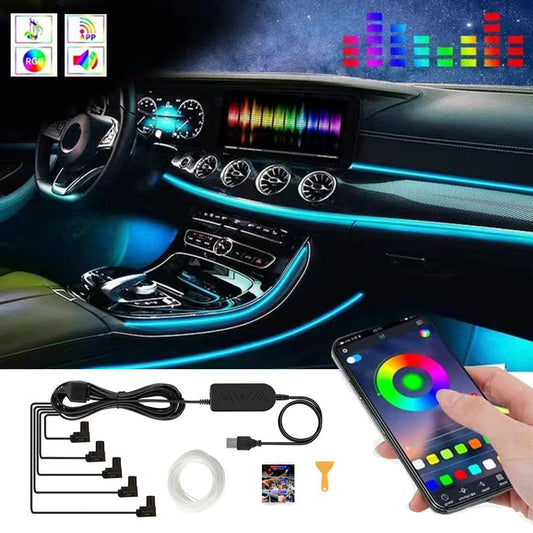 Flag Village Auto Tools Car USB Atmosphere Light Modification Center Control Instrument Panel