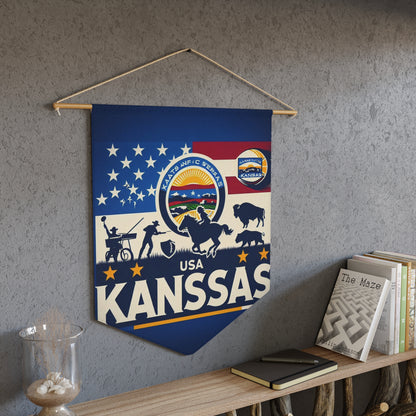 Flag Village Kansas State Flag Pennant Sporting Home Wall decoration KS0001