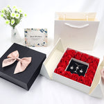 Flag Village Rose Box Double Door Jewelry Box Valentine's Day Bow Gift Box Necklace Locket