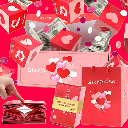 Flag Village Surprise Box Gift Box Explosion Gift Box Surprise Bounce Box Diy Folding Paper Box Money Box Birthday Christmas Anniversary Gift