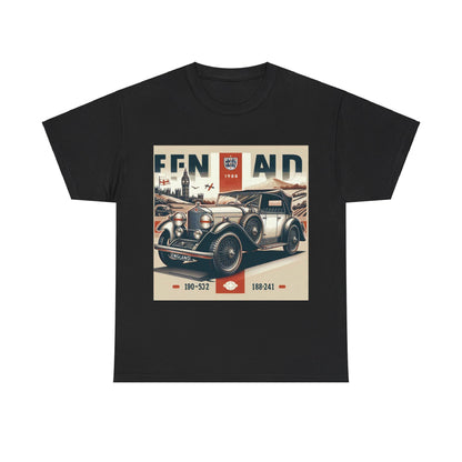Flag Village UK Vintage Car Flag T-SHIRT Heavy Cotton Tee UK0021
