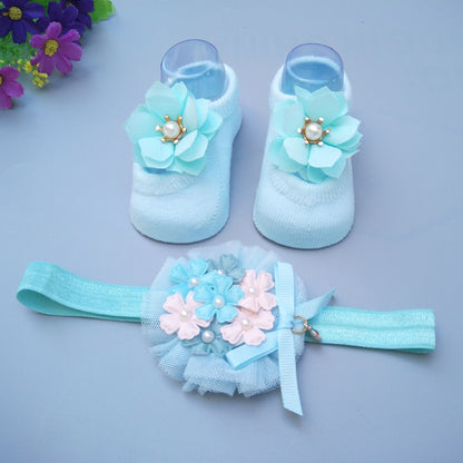 Flag Village New Baby Girl Socks Headband Gift Box