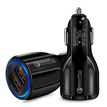 Flag Village Auto Tools Quick Charge 3.0 Car Charger For Mobile Phone Dual Usb Car Charger Qualcomm Qc 3.0 Fast Charging Adapter Mini Usb Car Charger