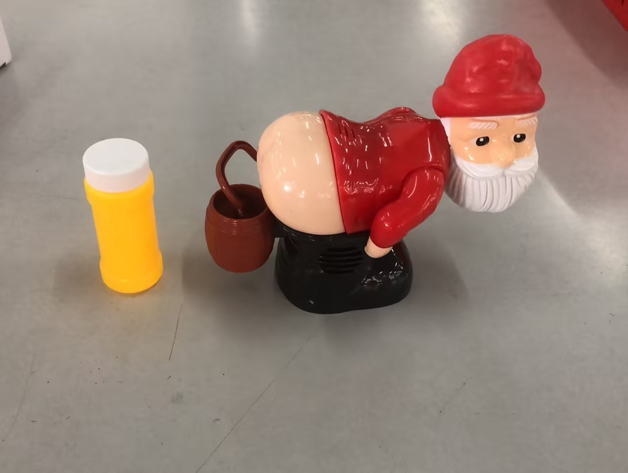 Flag Village Electric Santa Claus Bubbles Machine Blowing Bubbles Music Light Entertainment Toy Prank Funny Ornament Christmas Gifts Christmas Decorations