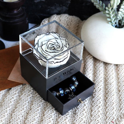 Flag Village Eternal Flower Rose Jewelry Box for Birthday Presents Valentines Day Wedding Gift