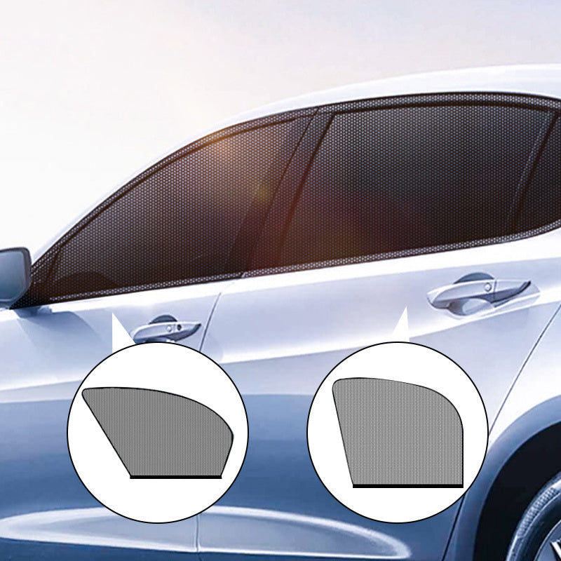 Flag Village Auto Tools Car Front&Rear Side Curtain Sun Visor Shade Mesh Cover Insulation Anti-mosquito Fabric Shield UV Protector Car Accessories Car Side Window Sunshades Window Screen Door Covers UV Protector