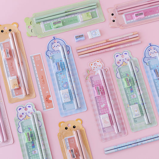 Flag Village Girl School Supplies Set Gift Box Gift Bag Primary School Pupil Pencil Stationery