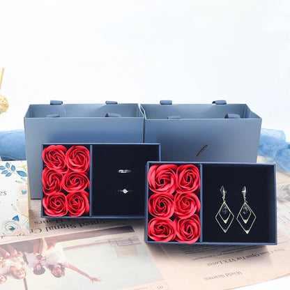 Flag Village Fashion Creative Royal Blue 6 Roses Window Gift Box