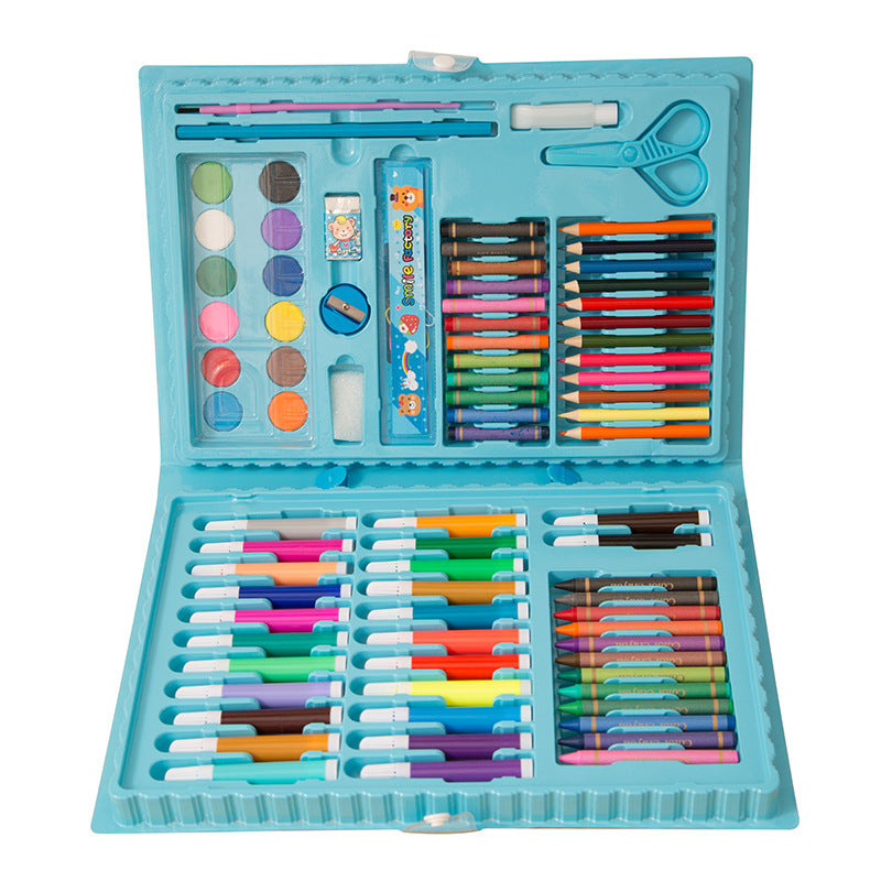 Flag Village Special Offer 86-piece Children's Painting Kit Student Drawing School Supplies Stationery Set Gift Box