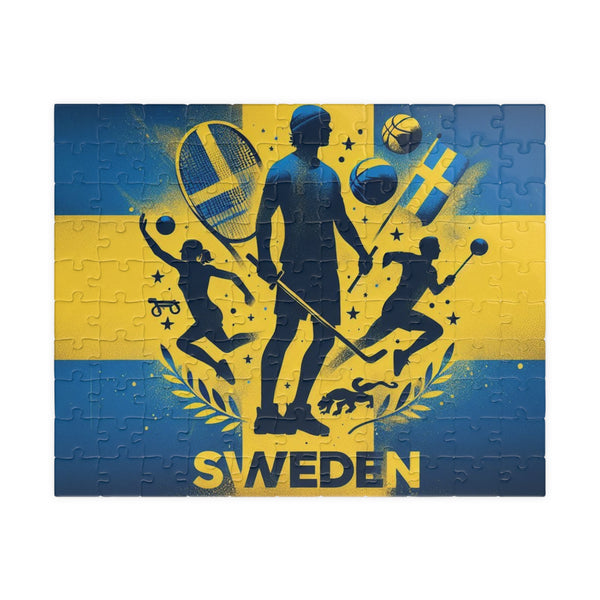 Flag Village Sweden Sporting Flag Jigsaw Puzzle
