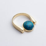 Flag Village Original Fidget Spinner Rings Natural Stone Rings Replaceable Spinners For Anxiety And Stress Relief Jewelry Gifts