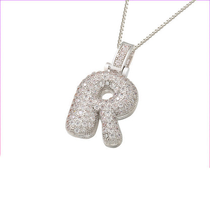 Flag Village Clavicle Chain Copper Micro Inlaid Zircon 26 Letter Pendant Necklace For Women's Birthday Jewelry Gifts